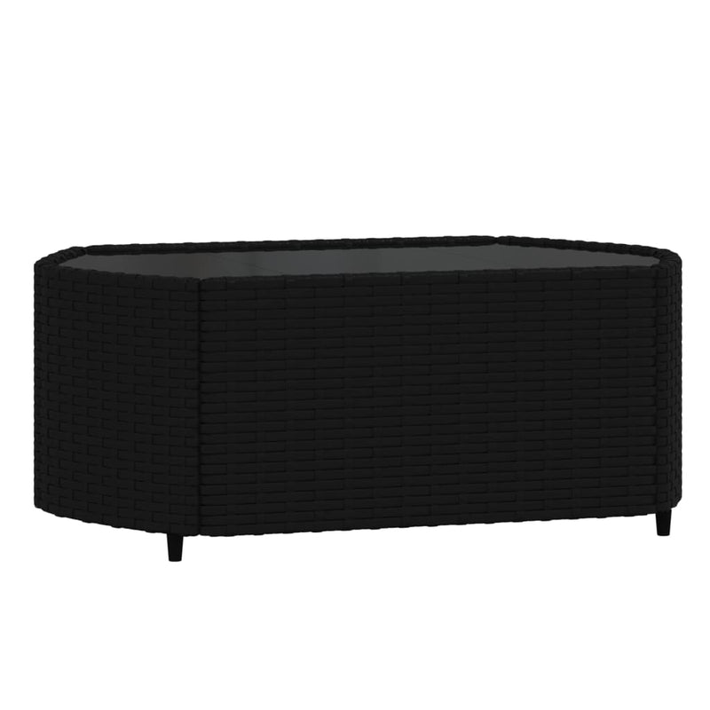 vidaXL 3 részes fekete polyrattan kerti ülőgarnitúra párnákkal