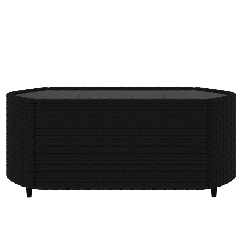 vidaXL 3 részes fekete polyrattan kerti ülőgarnitúra párnákkal