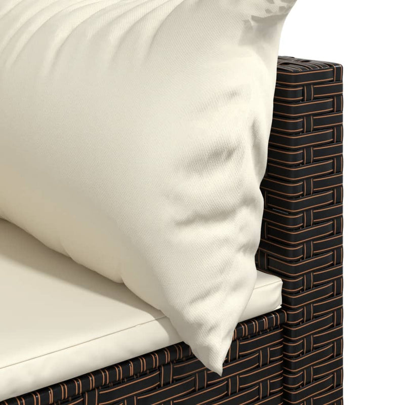 vidaXL 3 részes barna polyrattan kerti ülőgarnitúra párnával