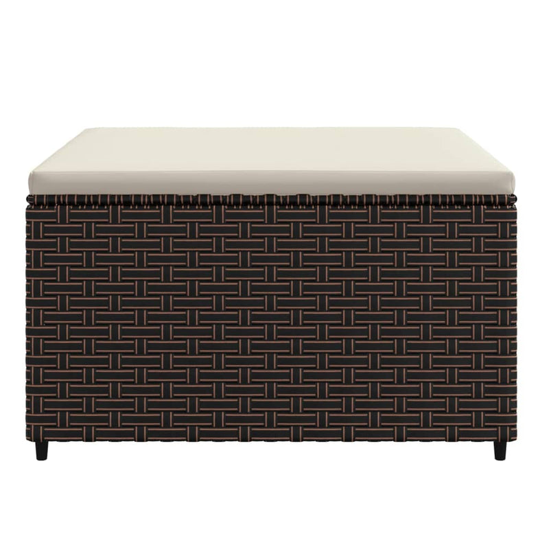 vidaXL 2 db barna polyrattan kerti lábtartó párnával