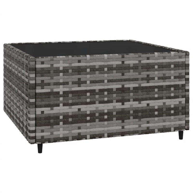 vidaXL 3 részes szürke polyrattan kerti ülőgarnitúra párnákkal