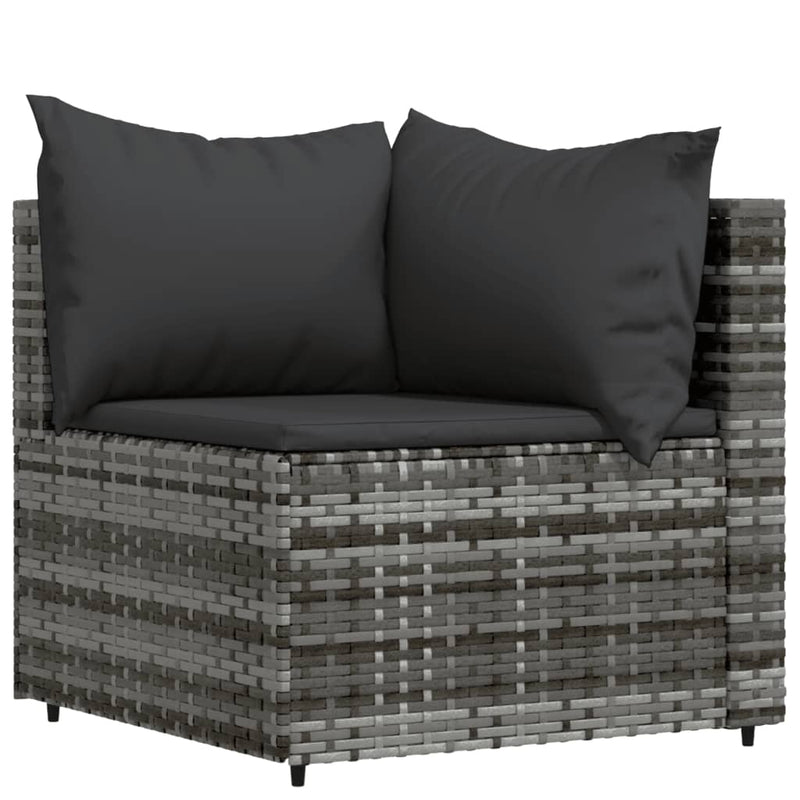 vidaXL 4 részes szürke polyrattan kerti ülőgarnitúra párnákkal