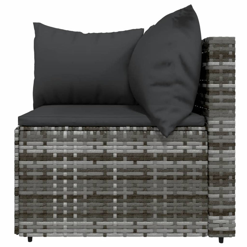 vidaXL 4 részes szürke polyrattan kerti ülőgarnitúra párnákkal