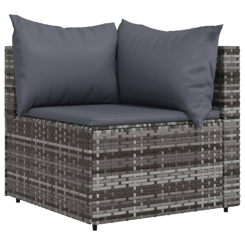 vidaXL 4 részes szürke polyrattan kerti ülőgarnitúra párnákkal