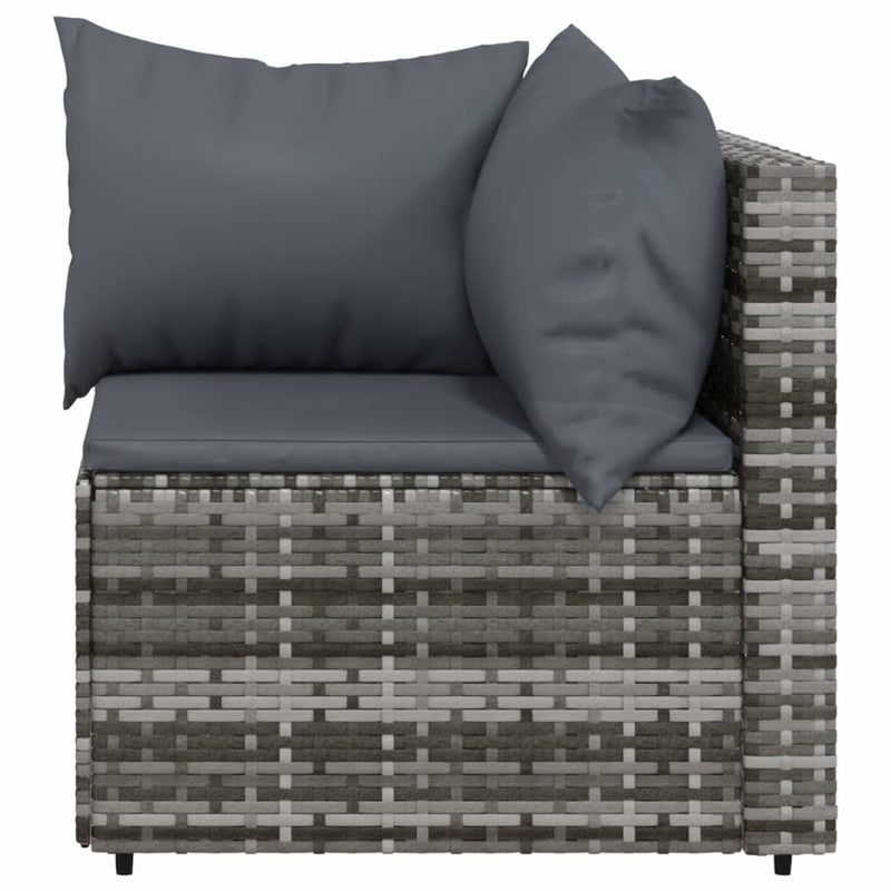 vidaXL 4 részes szürke polyrattan kerti ülőgarnitúra párnákkal