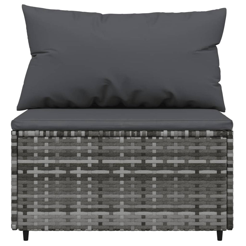 vidaXL 4 részes szürke polyrattan kerti ülőgarnitúra párnákkal