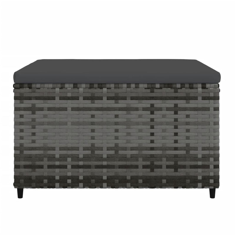 vidaXL szürke polyrattan kerti lábtartó párnával