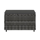 vidaXL szürke polyrattan kerti lábtartó párnával