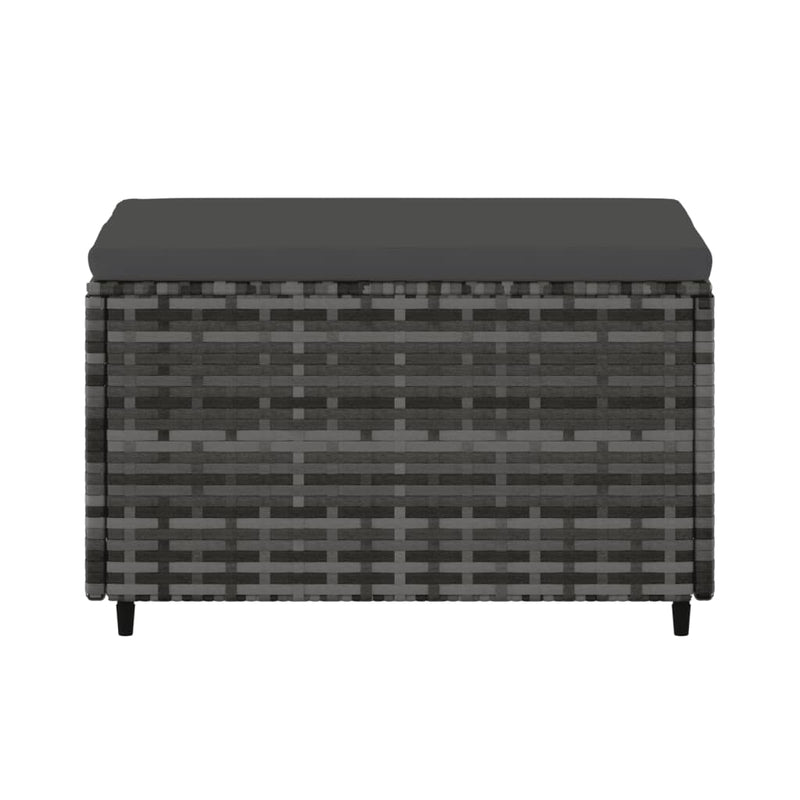 vidaXL szürke polyrattan kerti lábtartó párnával
