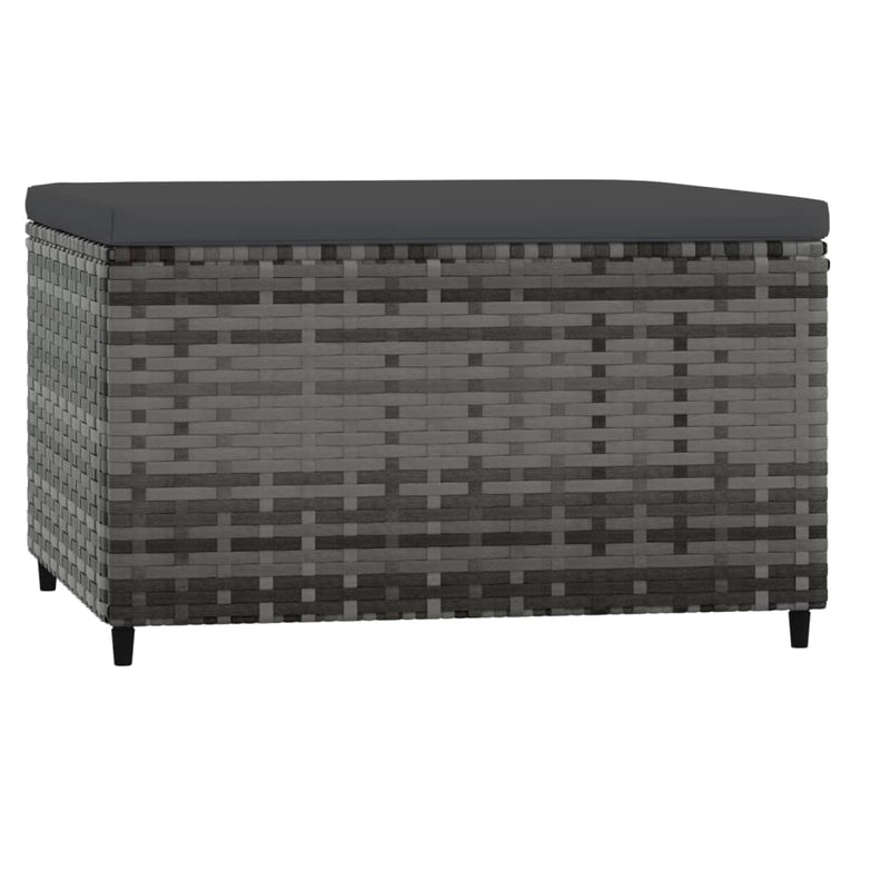 vidaXL szürke polyrattan kerti lábtartó párnával