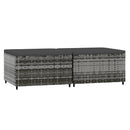 vidaXL 2 db szürke polyrattan kerti lábtartó párnával