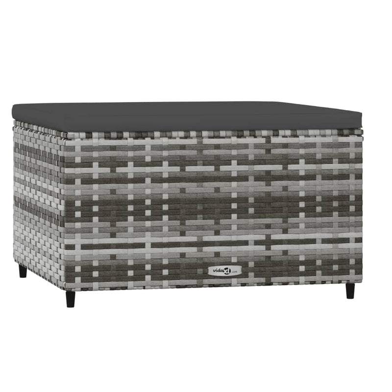 vidaXL 2 db szürke polyrattan kerti lábtartó párnával