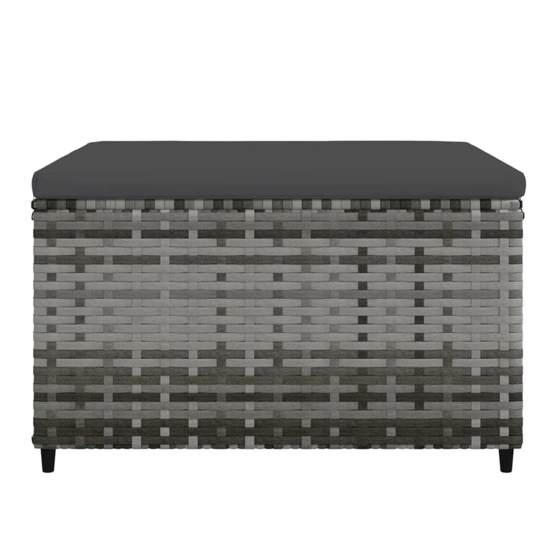 vidaXL 2 db szürke polyrattan kerti lábtartó párnával
