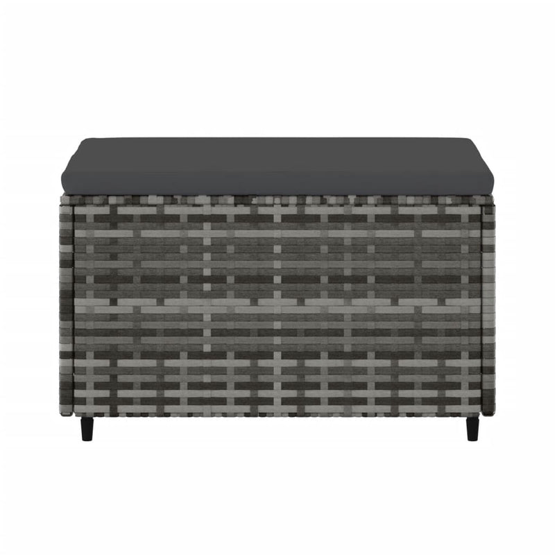 vidaXL 2 db szürke polyrattan kerti lábtartó párnával