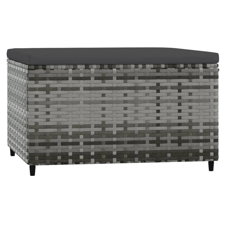 vidaXL 2 db szürke polyrattan kerti lábtartó párnával