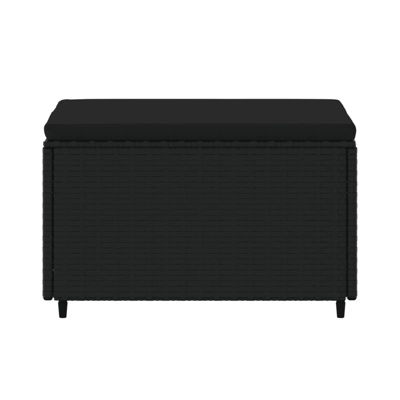 vidaXL 2 db fekete polyrattan kerti lábtartó párnákkal