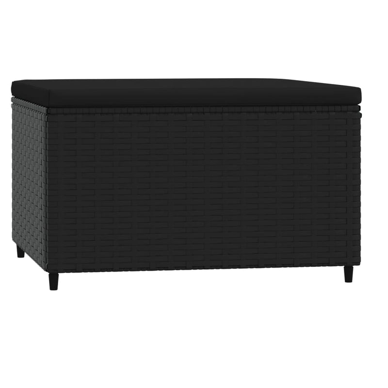 vidaXL 2 db fekete polyrattan kerti lábtartó párnákkal