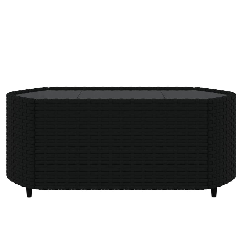 vidaXL 3 részes fekete polyrattan kerti ülőgarnitúra párnákkal