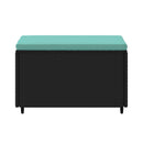 vidaXL fekete polyrattan kerti lábtartó párnával