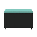 vidaXL 2 db fekete polyrattan kerti lábtartó párnákkal