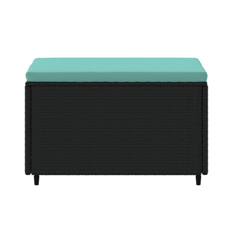 vidaXL 2 db fekete polyrattan kerti lábtartó párnákkal