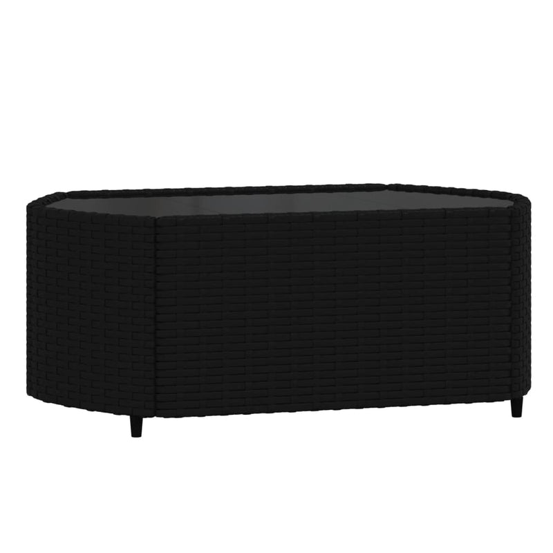 vidaXL 3 részes fekete polyrattan kerti ülőgarnitúra párnákkal