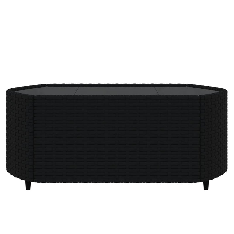 vidaXL 3 részes fekete polyrattan kerti ülőgarnitúra párnákkal
