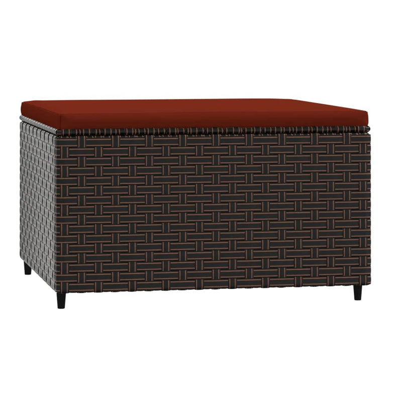 vidaXL 2 db barna polyrattan kerti lábtartó párnával