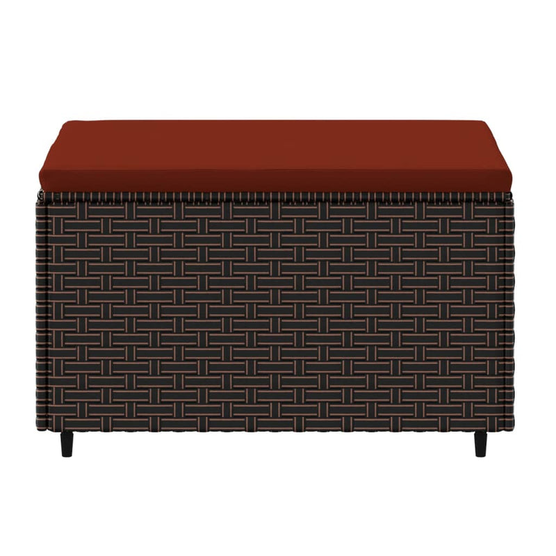 vidaXL 2 db barna polyrattan kerti lábtartó párnával