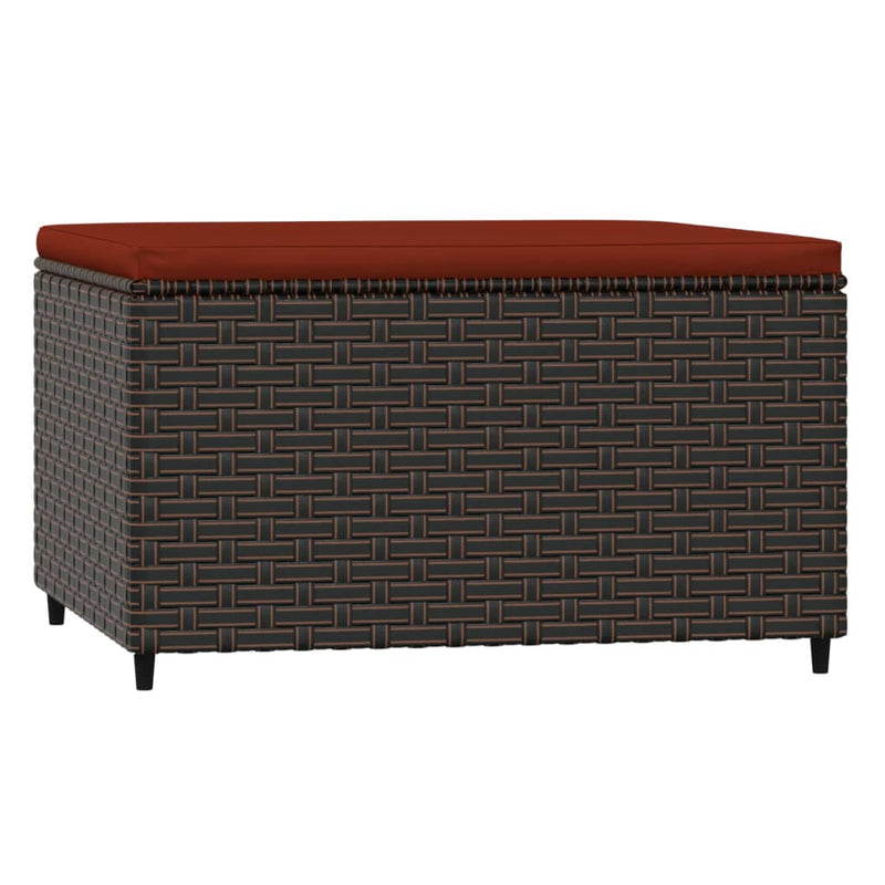 vidaXL 2 db barna polyrattan kerti lábtartó párnával