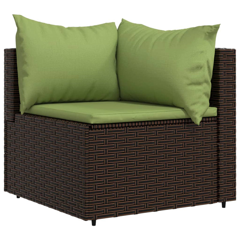vidaXL 4 részes barna polyrattan kerti ülőgarnitúra párnákkal