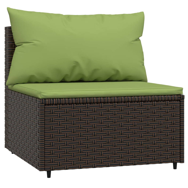 vidaXL 4 részes barna polyrattan kerti ülőgarnitúra párnákkal