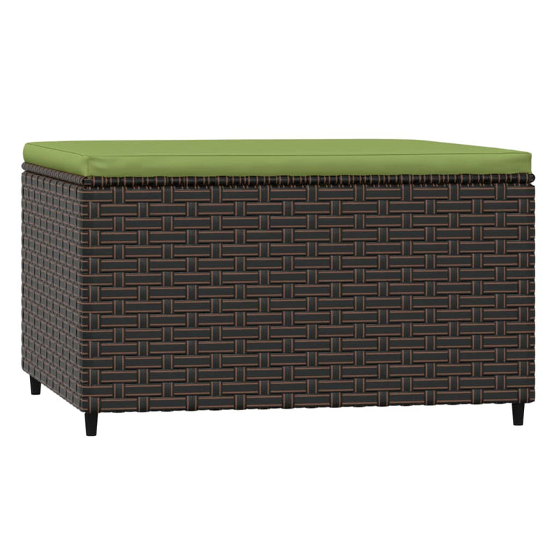 vidaXL 2 db barna polyrattan kerti lábtartó párnával