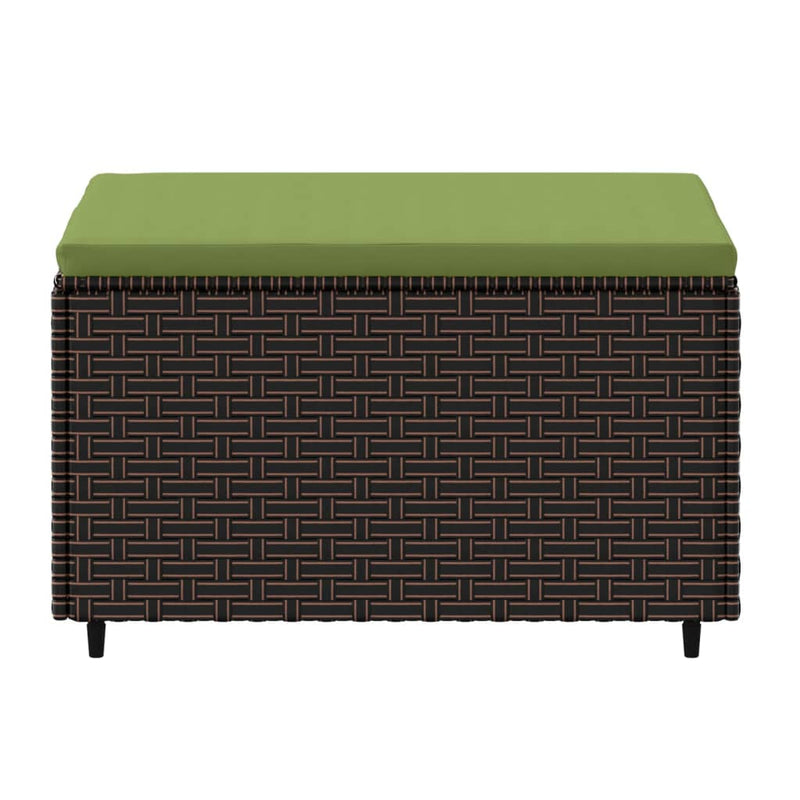 vidaXL 2 db barna polyrattan kerti lábtartó párnával
