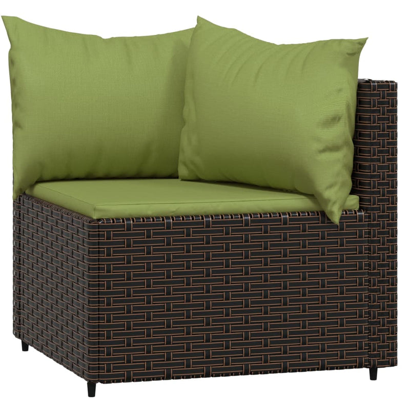 vidaXL 3 részes barna polyrattan kerti ülőgarnitúra párnával