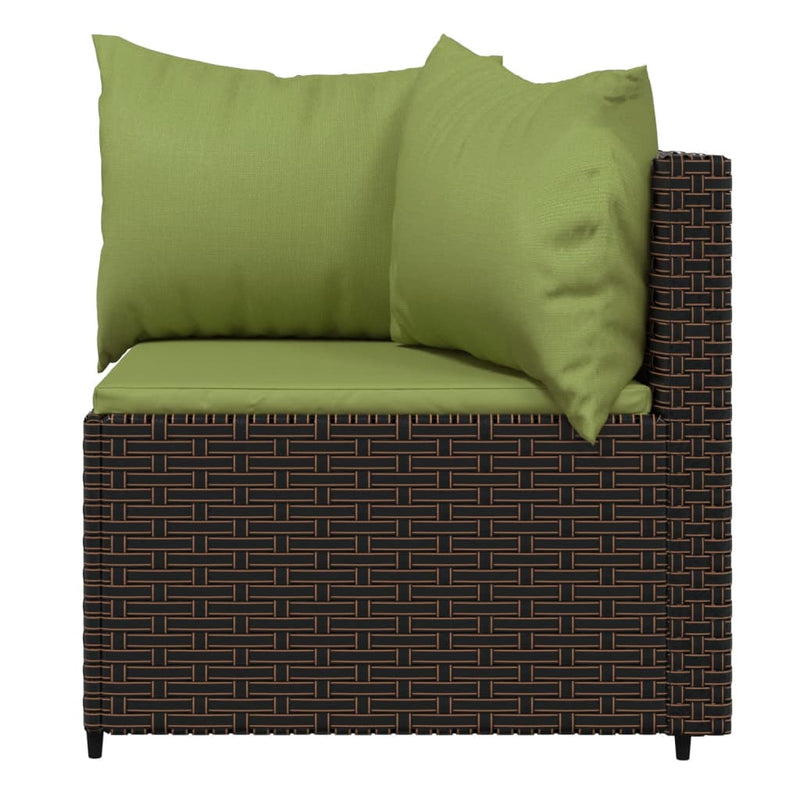 vidaXL 3 részes barna polyrattan kerti ülőgarnitúra párnával