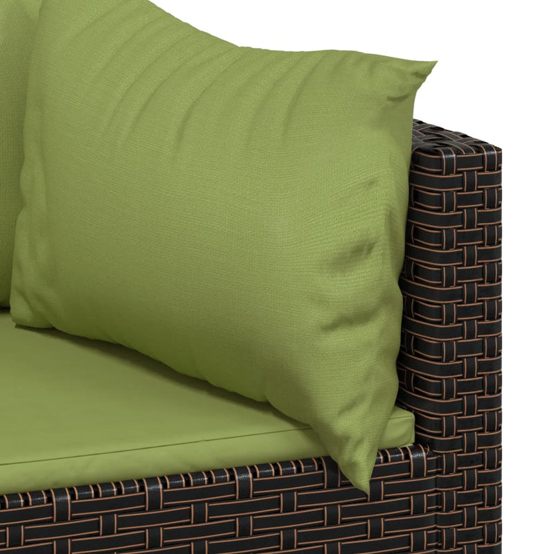 vidaXL 3 részes barna polyrattan kerti ülőgarnitúra párnával