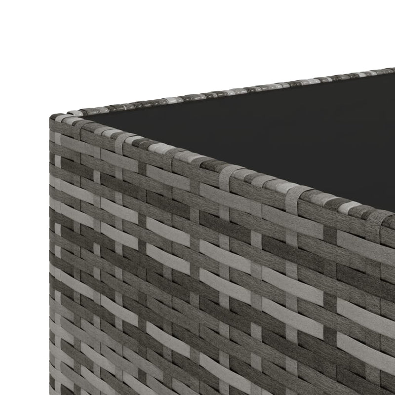 vidaXL 3 részes szürke polyrattan kerti ülőgarnitúra párnákkal