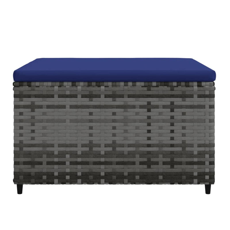 vidaXL szürke polyrattan kerti lábtartó párnával
