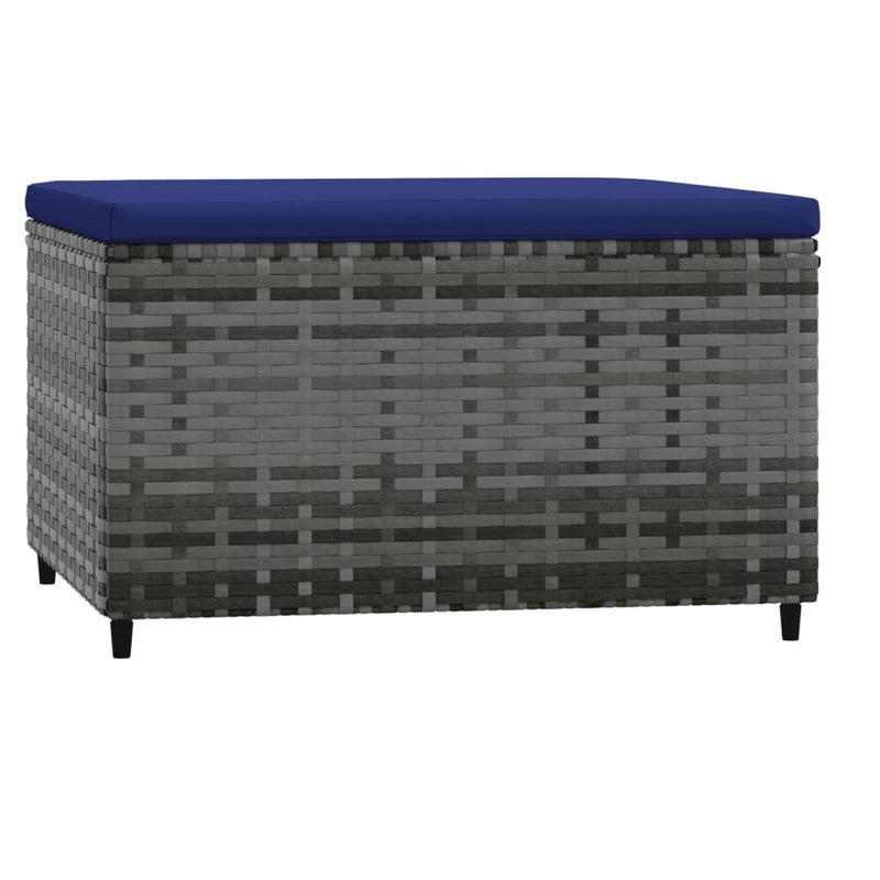 vidaXL szürke polyrattan kerti lábtartó párnával
