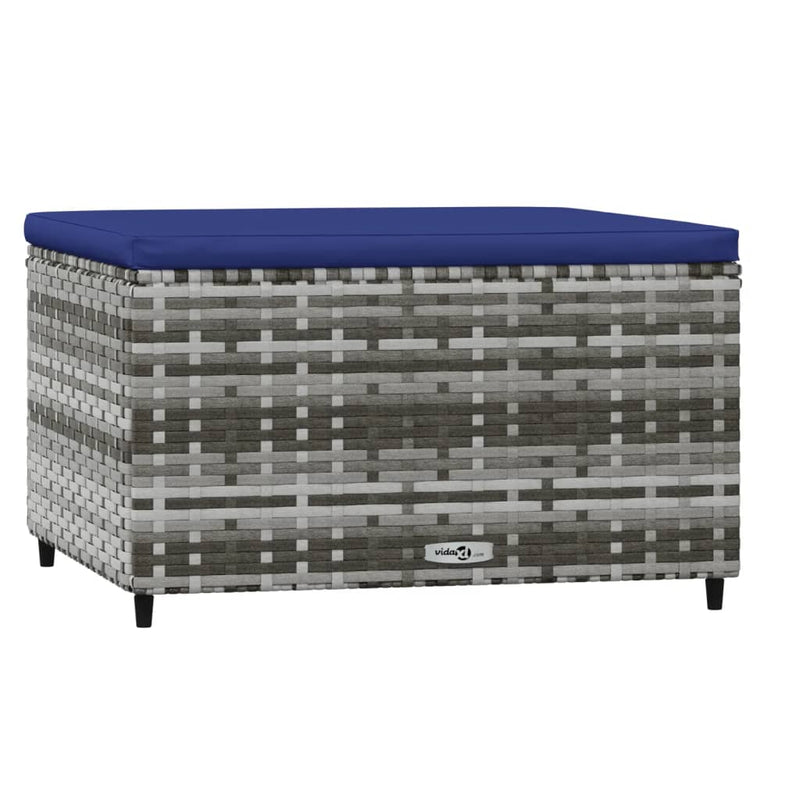 vidaXL 2 db szürke polyrattan kerti lábtartó párnával