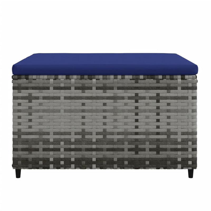 vidaXL 2 db szürke polyrattan kerti lábtartó párnával