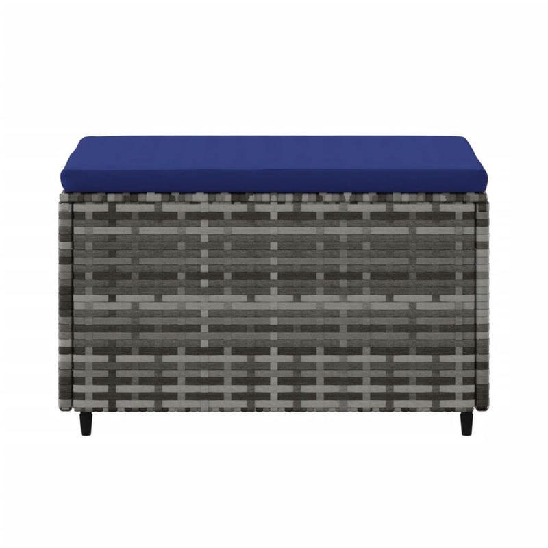 vidaXL 2 db szürke polyrattan kerti lábtartó párnával