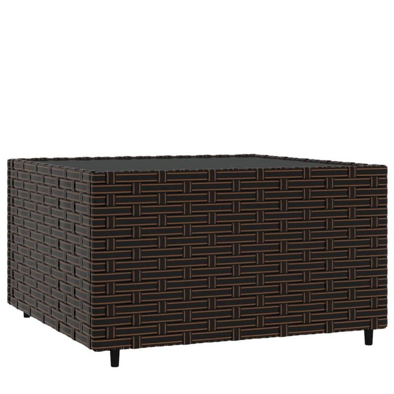 vidaXL barna polyrattan négyzet alakú kerti dohányzóasztal 50x50x30 cm