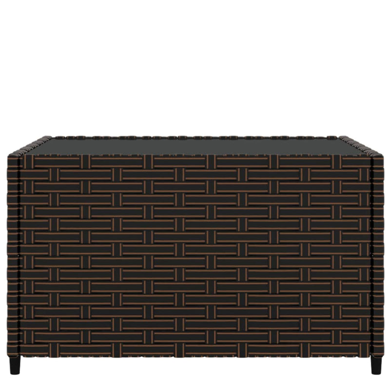 vidaXL barna polyrattan négyzet alakú kerti dohányzóasztal 50x50x30 cm