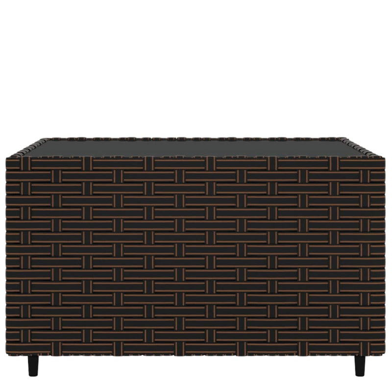 vidaXL barna polyrattan négyzet alakú kerti dohányzóasztal 50x50x30 cm