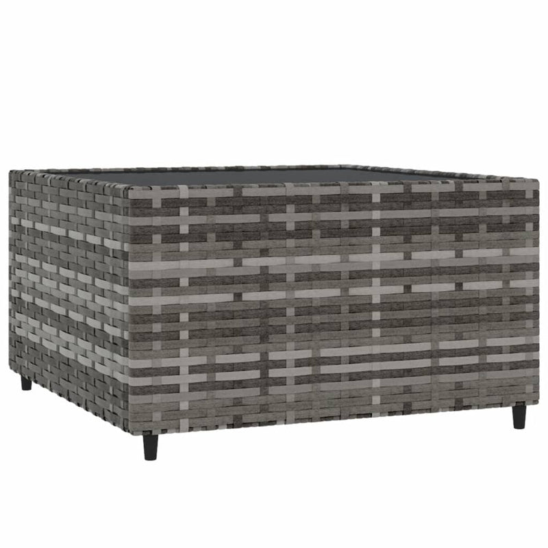 vidaXL szürke polyrattan négyzet alakú kerti dohányzóasztal 50x50x30cm