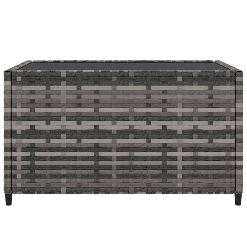 vidaXL szürke polyrattan négyzet alakú kerti dohányzóasztal 50x50x30cm