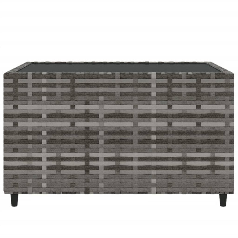 vidaXL szürke polyrattan négyzet alakú kerti dohányzóasztal 50x50x30cm