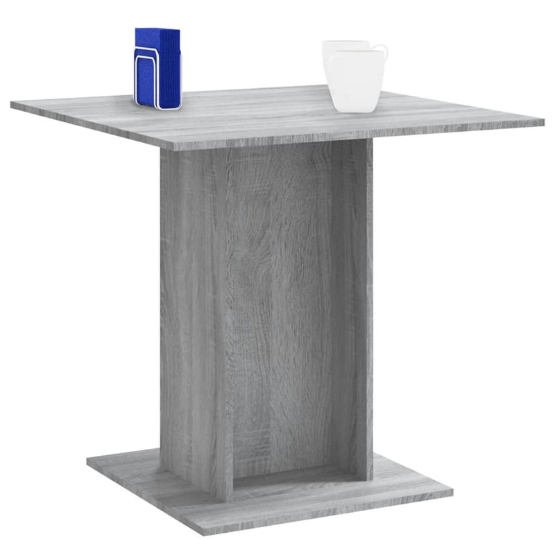 vidaXL szürke tölgyszínű szerelt fa étkezőasztal 80 x 80 x 75 cm